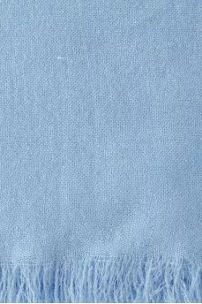 Blue fringed scarf