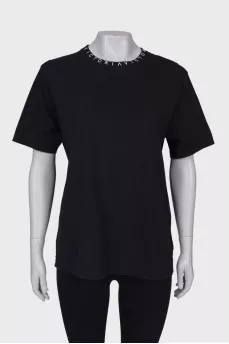 Black T-shirt with brand logo