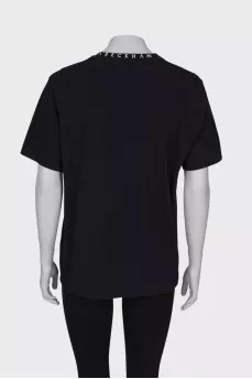 Black T-shirt with brand logo