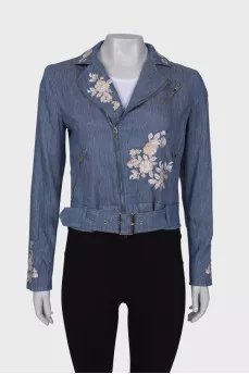 Denim jacket with embroidery