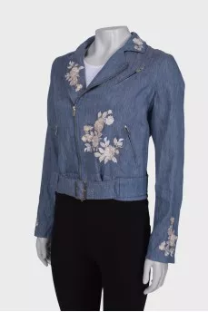 Denim jacket with embroidery