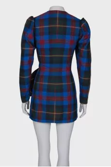 Wrap check dress