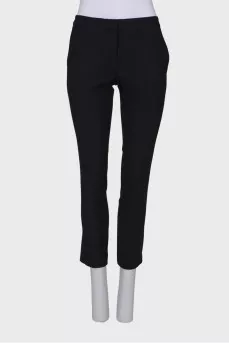 Black straight fit trousers