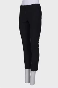 Black straight fit trousers