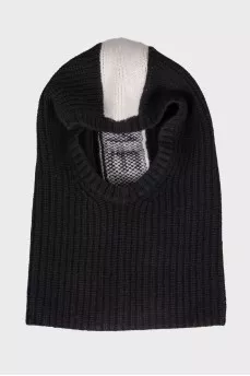 Wool balaclava with brand logo