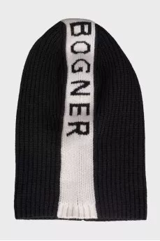 Wool balaclava with brand logo