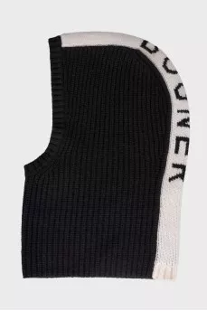 Wool balaclava with brand logo