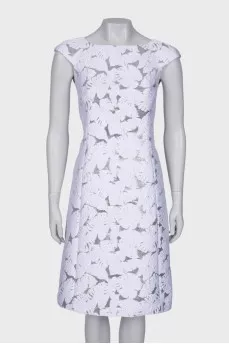 Dress in white floral print