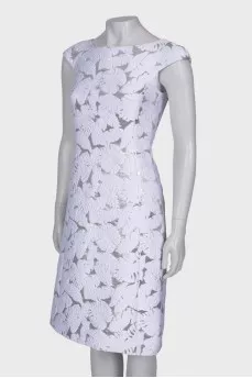 Dress in white floral print