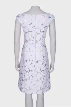 Dress in white floral print