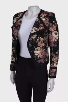 Jacket with floral embroidery