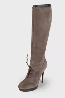 Graphite suede boots