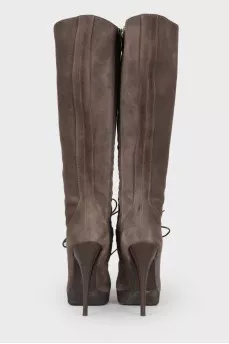 Graphite suede boots