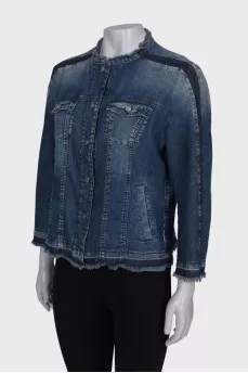 Denim jacket with fringes