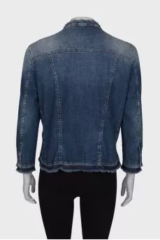 Denim jacket with fringes