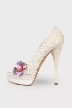 White shoes with decor