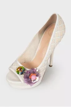 White shoes with decor