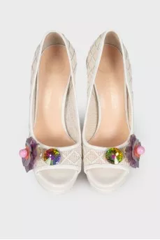 White shoes with decor