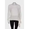 White shift sweater