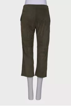 Dark green suede trousers