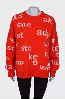 Printed wool sweater