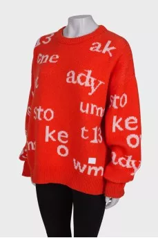Printed wool sweater