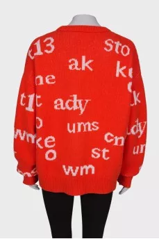 Printed wool sweater