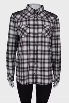 Plaid shirt with lace