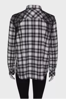 Plaid shirt with lace