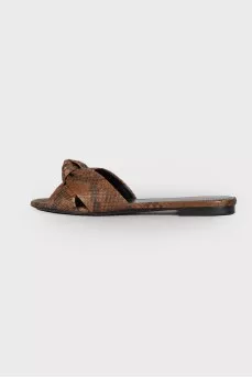 Python leather flip flops