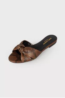 Python leather flip flops