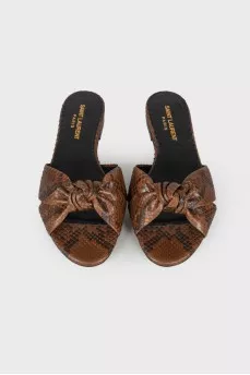 Python leather flip flops