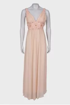 Silk dress with beads