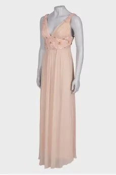 Silk dress with beads
