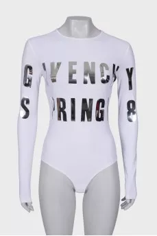 White bodysuit with mirror patch