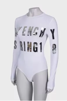 White bodysuit with mirror patch