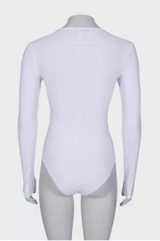 White bodysuit with mirror patch