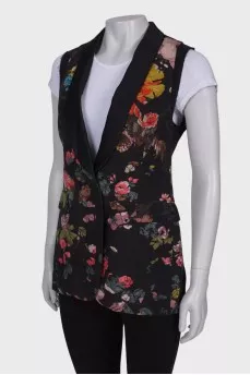 Black floral waistcoat