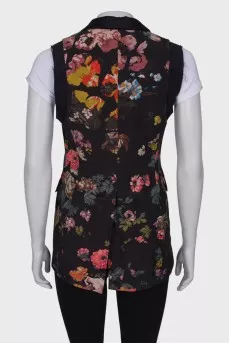 Black floral waistcoat