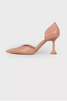 Powdery leather shoes, with tag