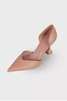 Powdery leather shoes, with tag