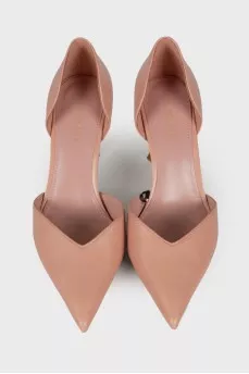 Powdery leather shoes, with tag