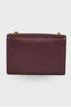 Leather mini bag with gold tone hardware