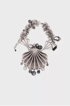 Bracelet with decor and rhinestones