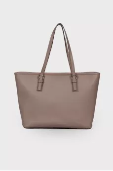 Leather bag with branded keyring