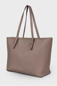 Leather bag with branded keyring