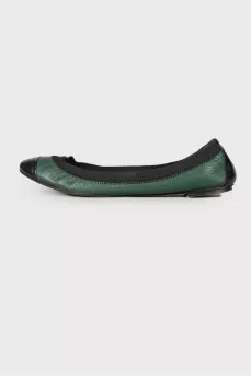 Leather two-tone ballerinas