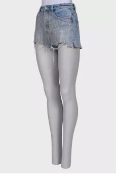 Denim shorts with rhinestones