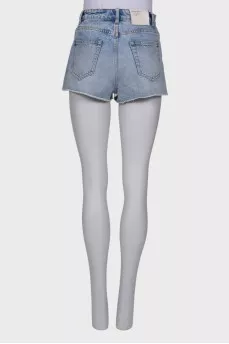 Denim shorts with rhinestones