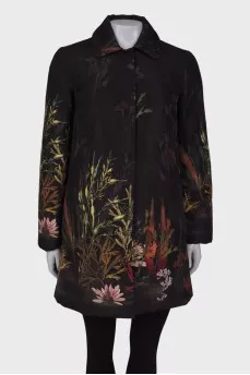 Puffed coat in print